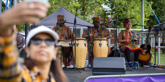 A musical performance at the Newham Heritage Month launch