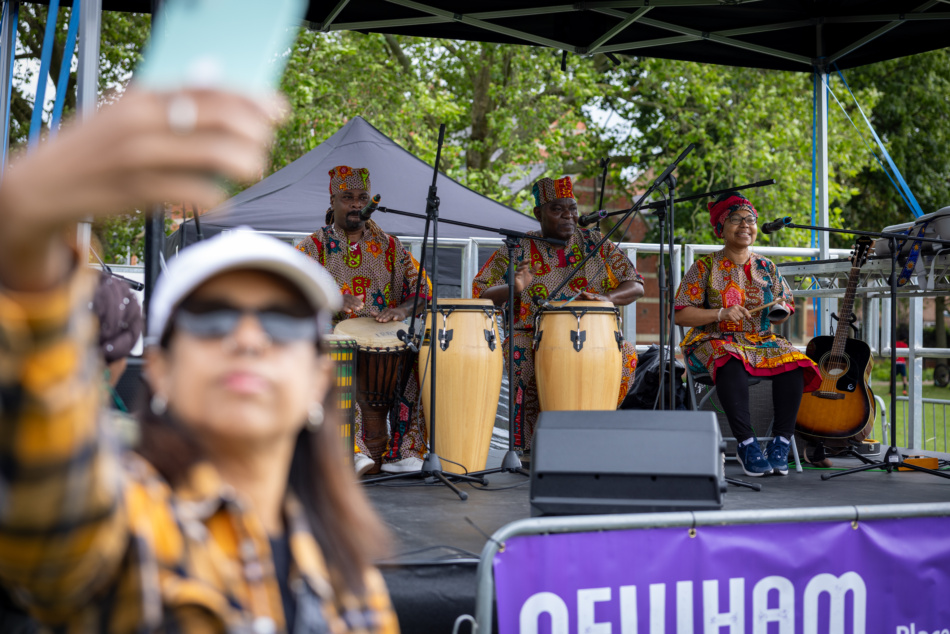 A musical performance at the Newham Heritage Month launch