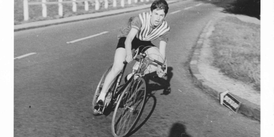 Andrew West riding a Time Trial on an E.G Bates - Near Chelmsford - c. 1963