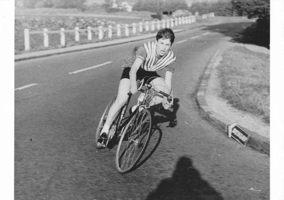 Andrew West riding a Time Trial on an E.G Bates - Near Chelmsford - c. 1963
