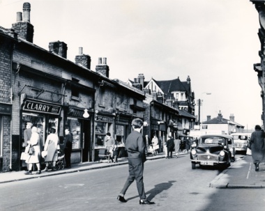 Looking north up Angel Lane, 1964. © Newham Heritage Service