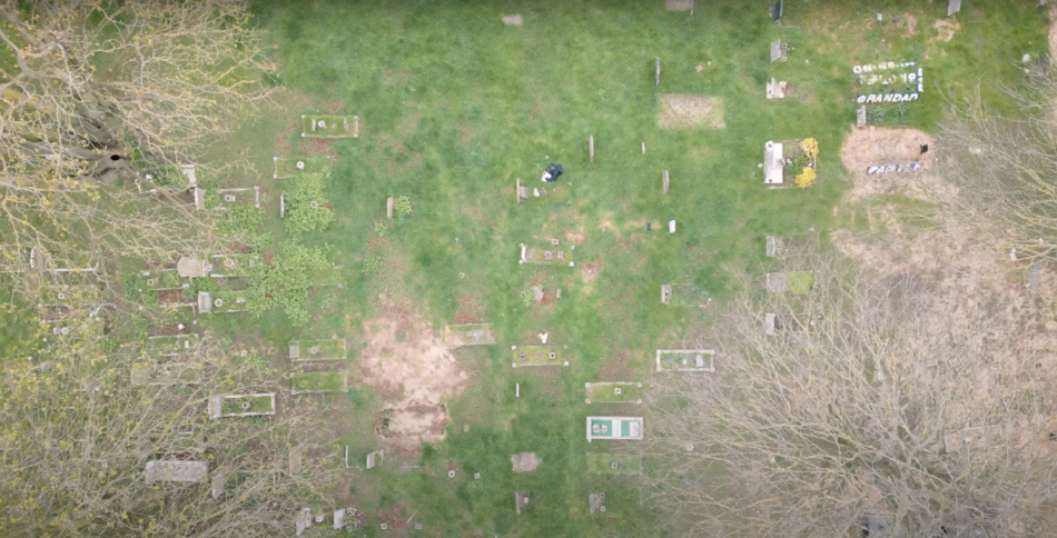 Asif Shakoor at West Ham Cemetery - still from The 'Strangers' Home (2024)(3)