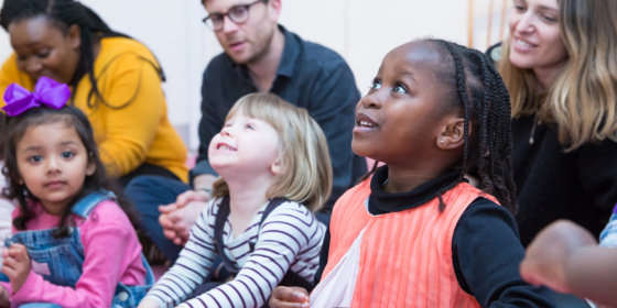 Discover Children's Story Centre, group of young children and parents