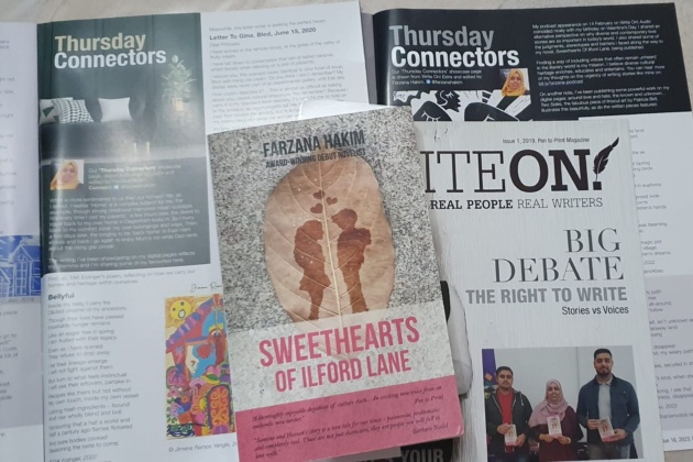 Image of Farzana's book and magazine page