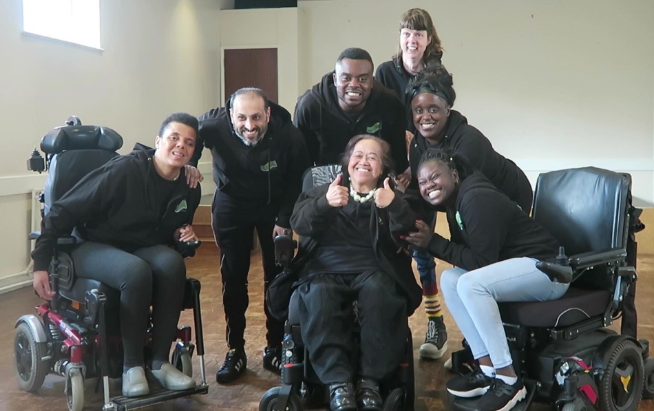 Group photo by Act Up! Newham. (left to right) Jade Sempare, Pritesh Patel, Glory Sengo, Paizah Malek, Sterre Ploeger, Grace Fundu, Awa Jagne