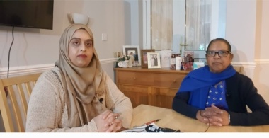 Sokha Devi and Farzana Hakim seated