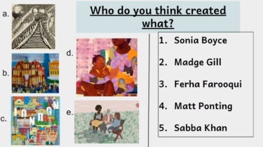 A screen grab of a lesson about Newham artists