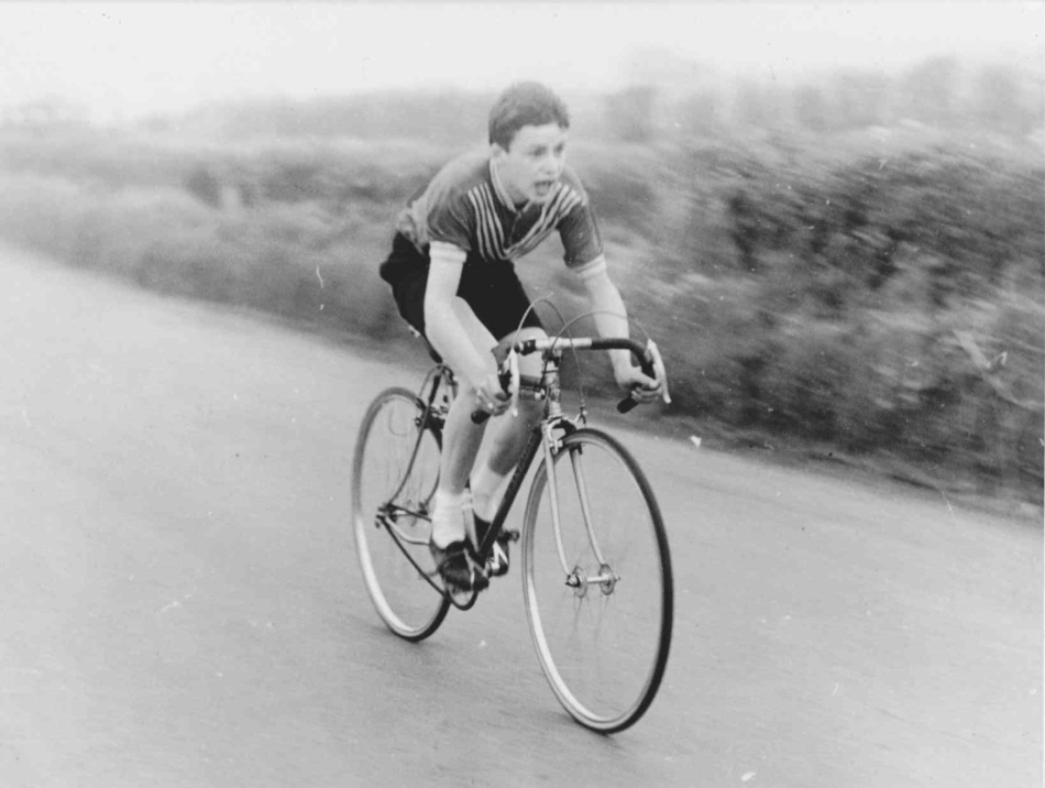 Andrew West riding his Curly Stays Hetchins - 72" Medium Gear Time Trial - Old Southend Road (A13) - Spring 1962
