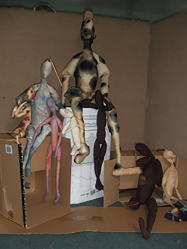 Lorna Lambert’s Mammon and his victims, inspired by George Watts painting of Mammo