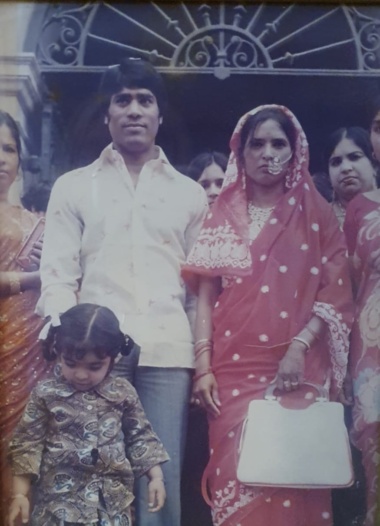 A south Asian wedding with bride and groom
